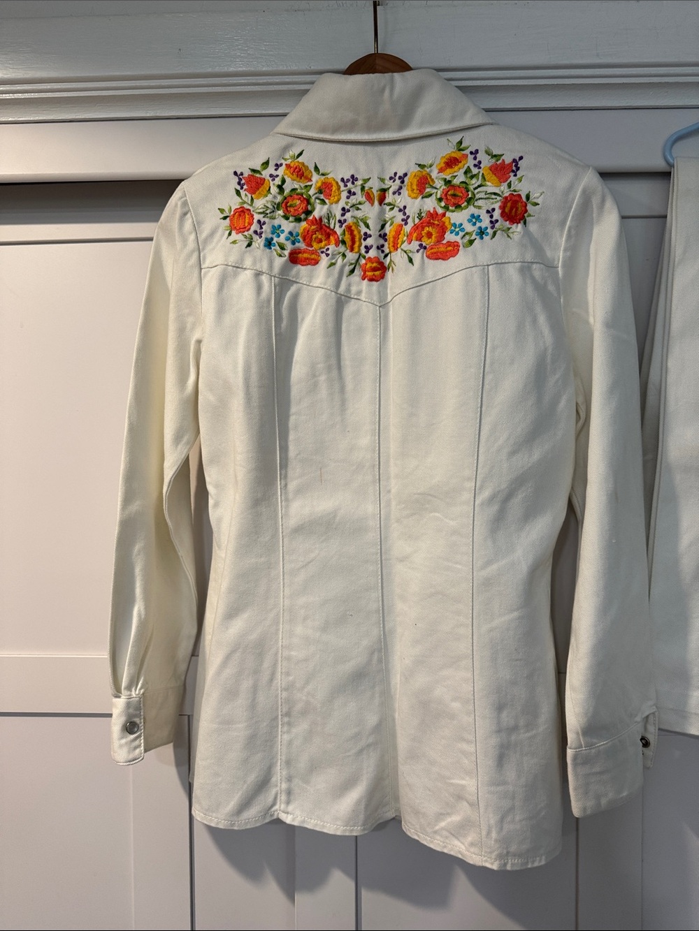 Vintage western white denim Embroidered set - Picture 5 of 12